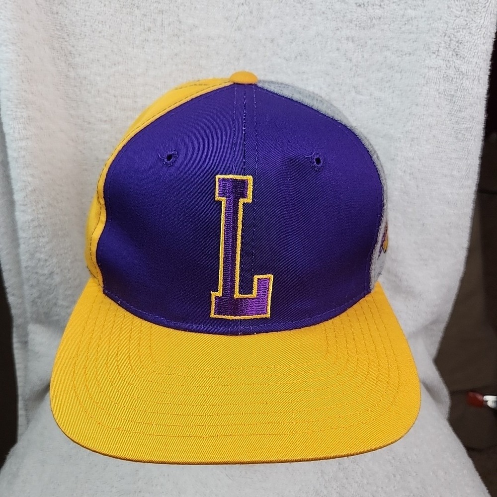 VTG Starter Los Angeles Lakers Hat Cap Snapback Color Block L Logo 90s NBA Hat